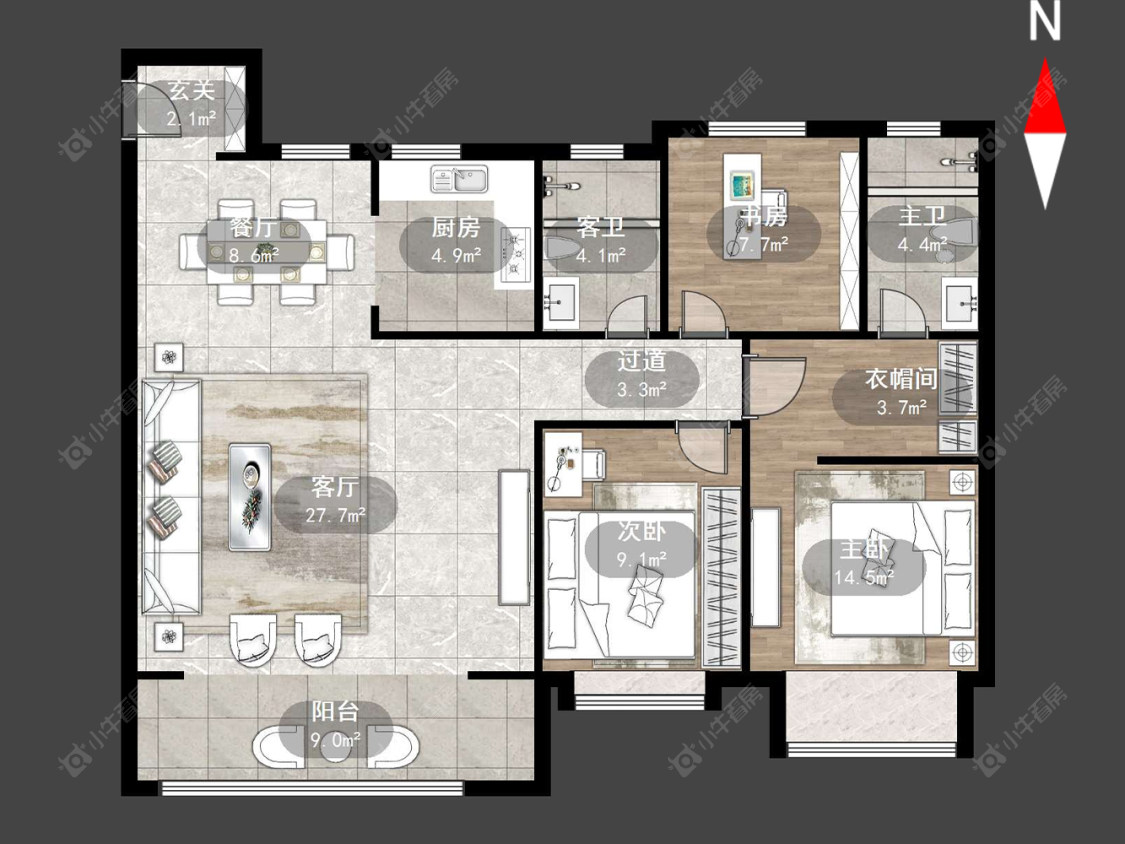 常州中海云樾里在售二手房源户型图_小牛看房