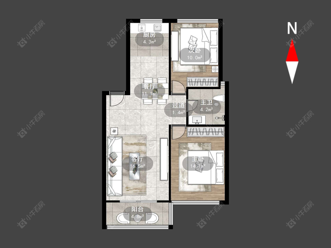常州百馨北苑在售二手房源户型图_小牛看房