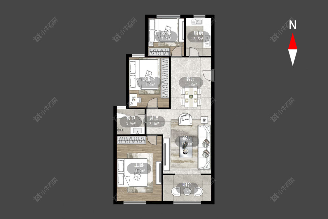 紫金城北区房源户型图 常州紫金城北区在售二手房源户型图_小牛看房