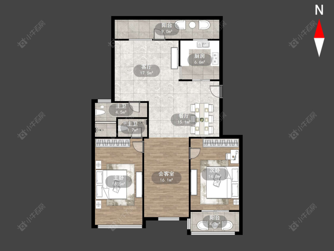 世纪明珠园房源户型图 常州世纪明珠园在售二手房源户型图_小牛看房