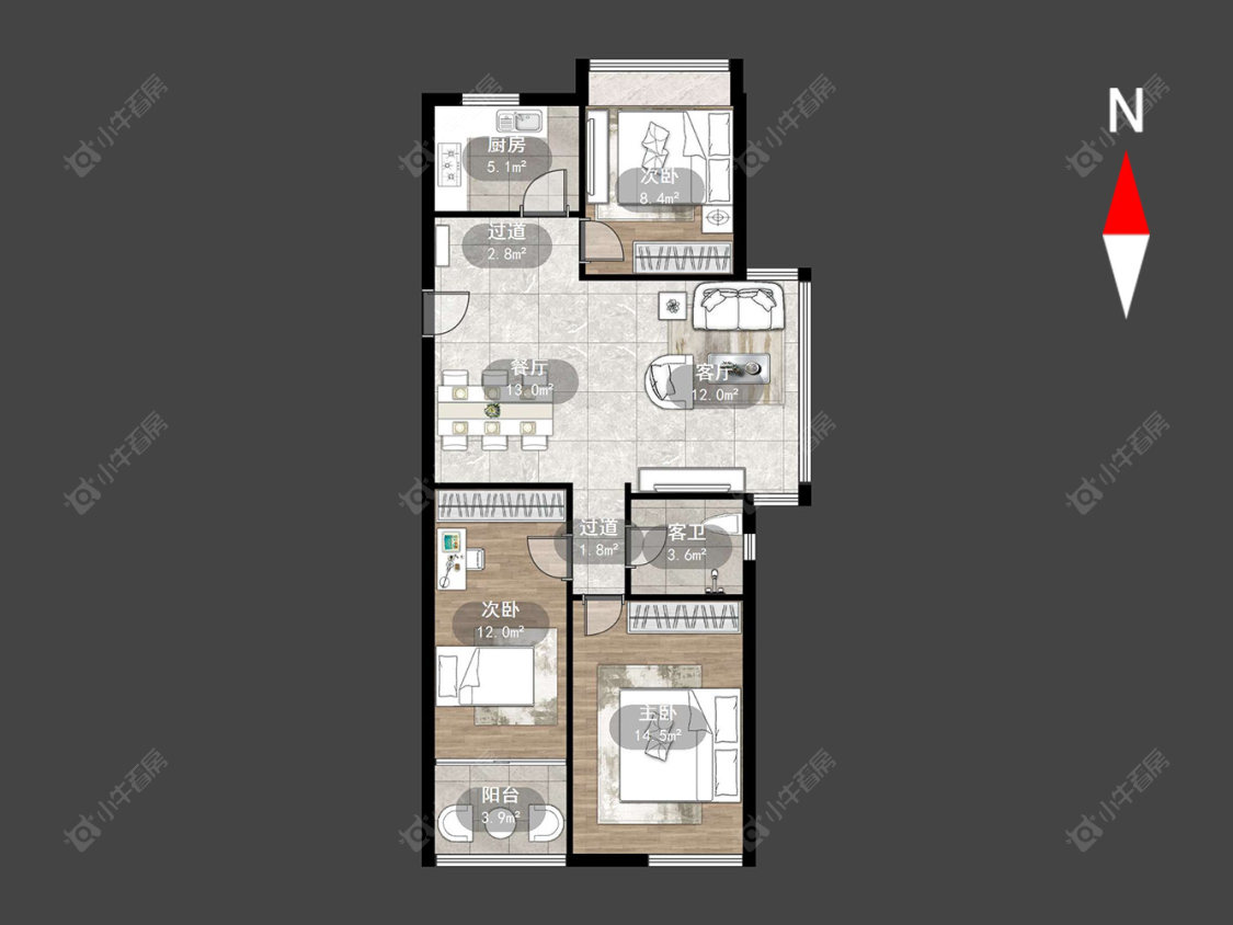 常州名仕佳园在售二手房源户型图_小牛看房