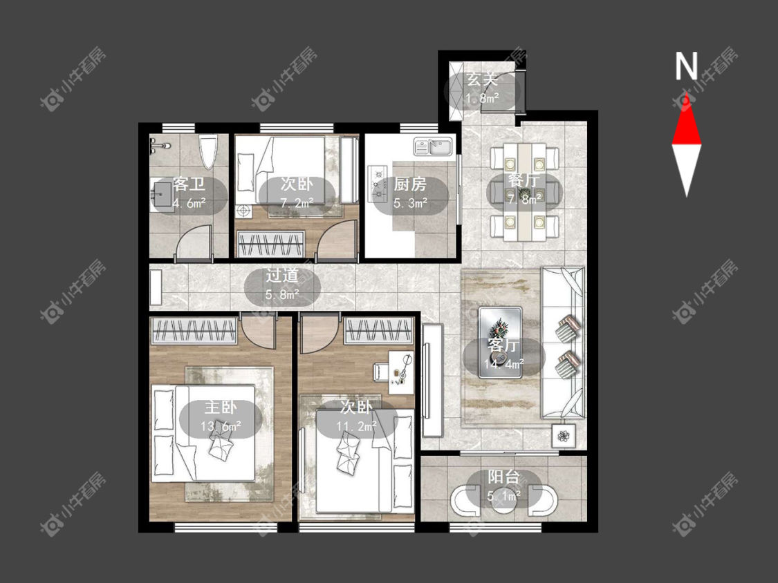 常州嘉宏云顶在租房源户型图_小牛看房