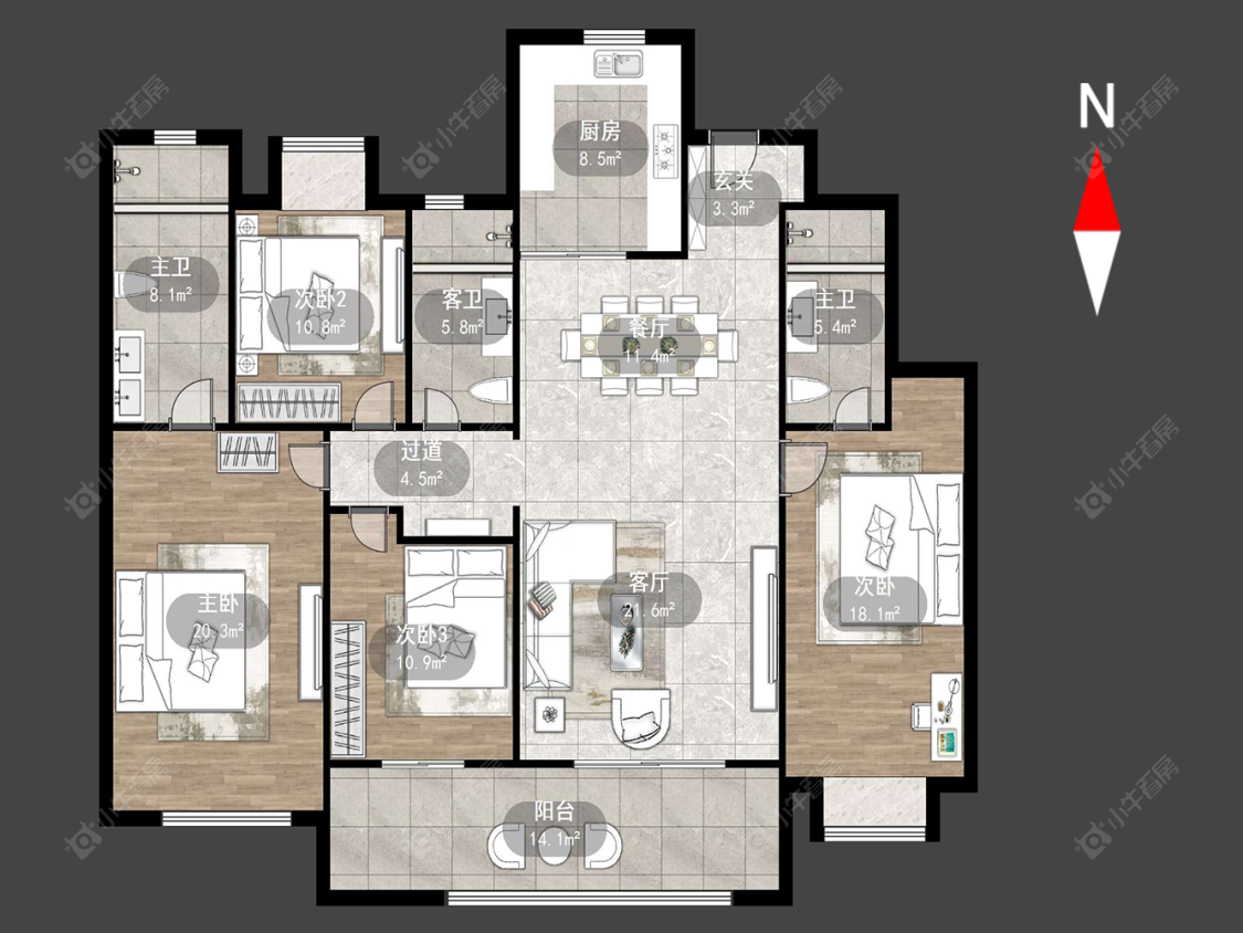 常州新城樾隽中央在售二手房源户型图_小牛看房