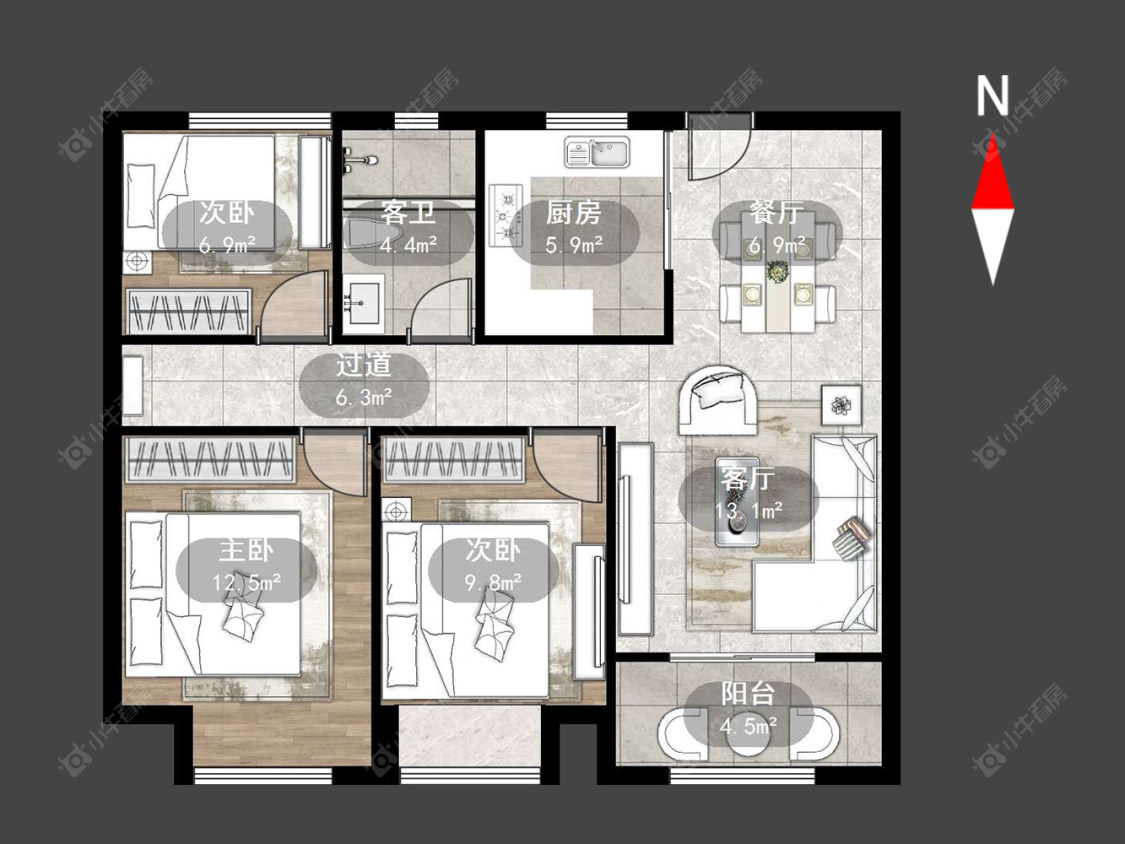 常州路劲城市主场在售二手房源户型图_小牛看房