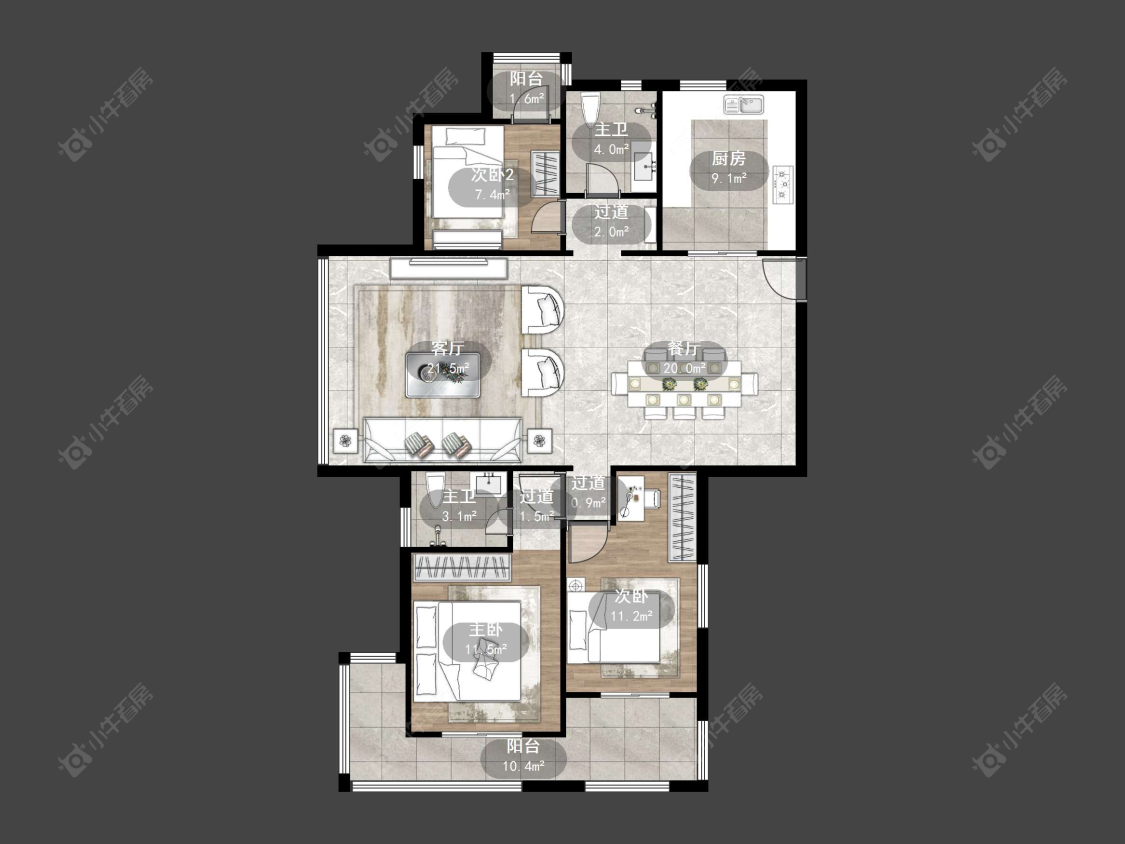 丹阳天波城在售二手房源户型图_小牛看房