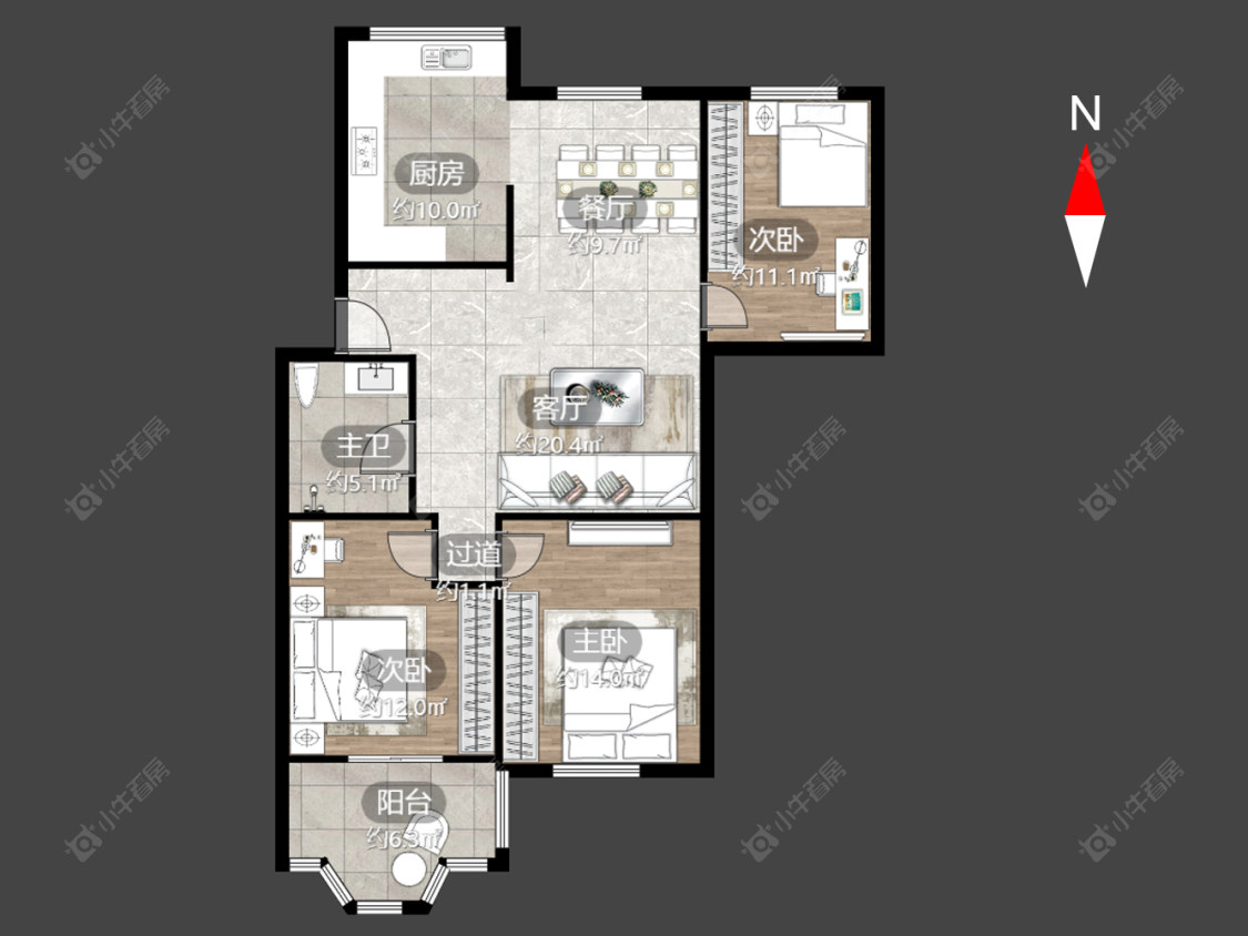 同济花园房源户型图 常州同济花园在售二手房源户型图_小牛看房