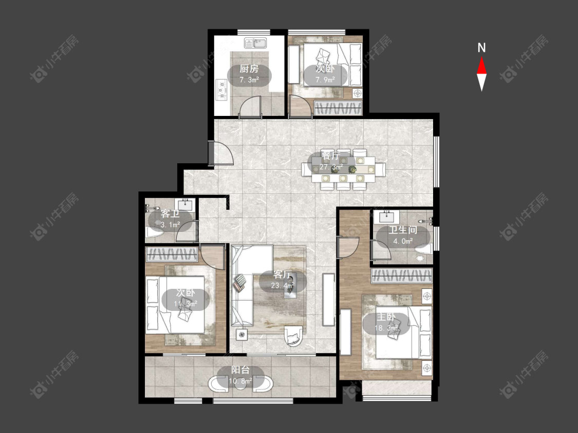 常州融创滨湖御园在售二手房源户型图_小牛看房