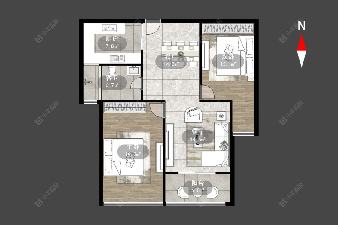 常州聚湖半岛在售二手房源户型图_小牛看房