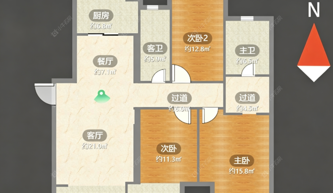 常州新城香溢澜桥二期在租房源户型图_小牛看房