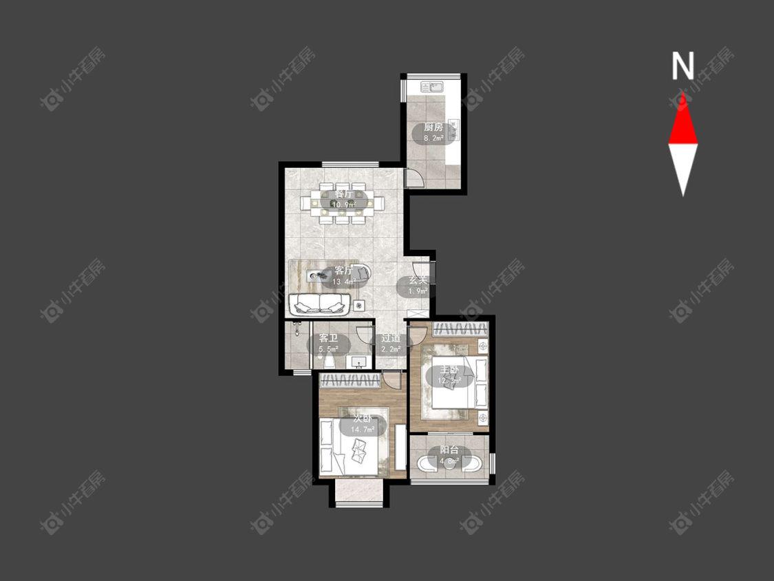 常州青龙苑北区在售二手房房源户型图_小牛看房