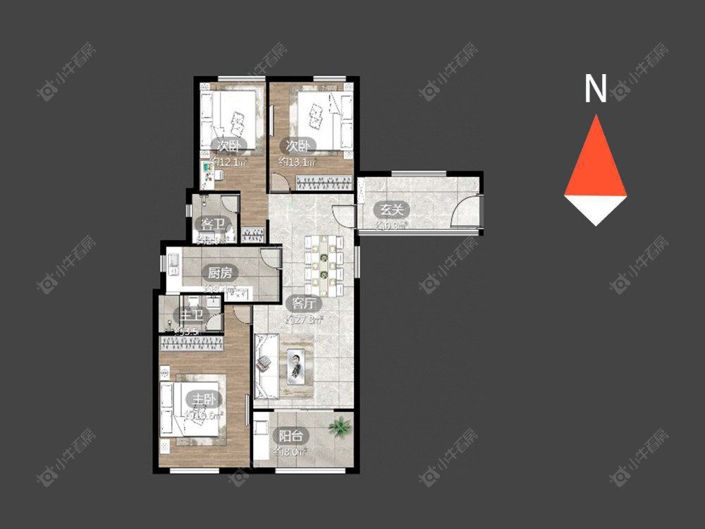常州招商花园城在售二手房源户型图_小牛看房