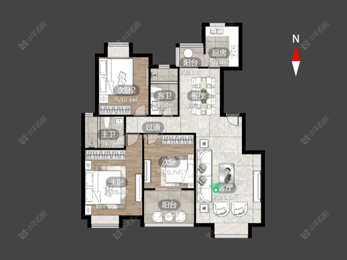 常州凯旋城东区在售二手房源户型图_小牛看房