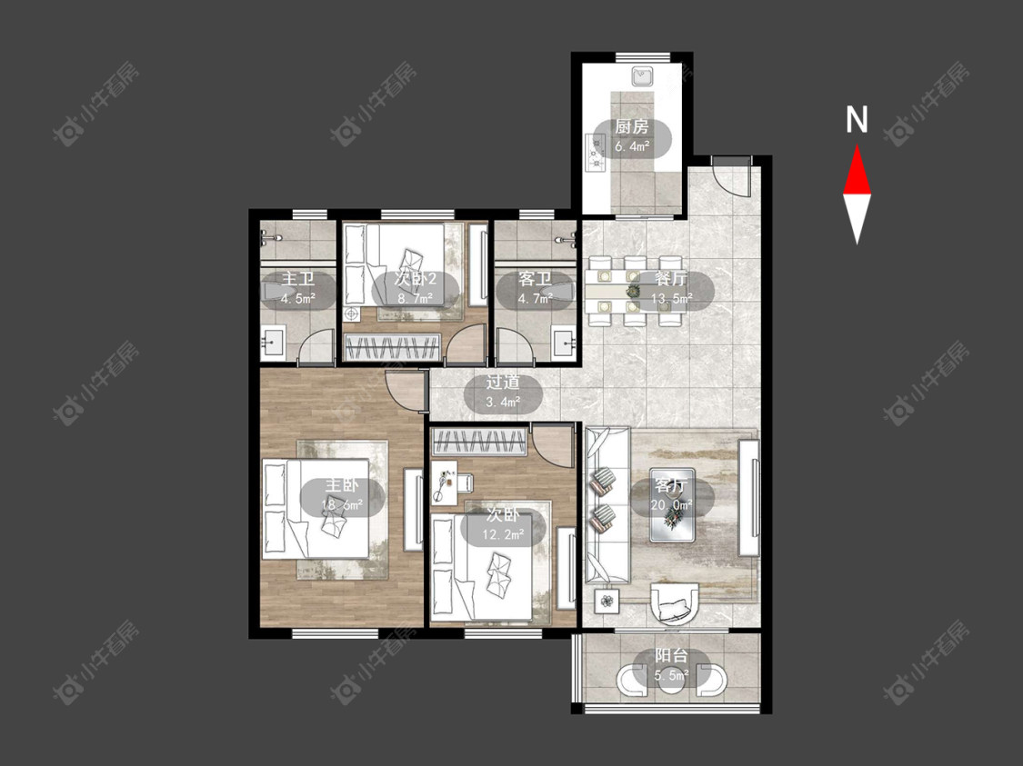 海华花园房源户型图 常州海华花园在售二手房源户型图_小牛看房