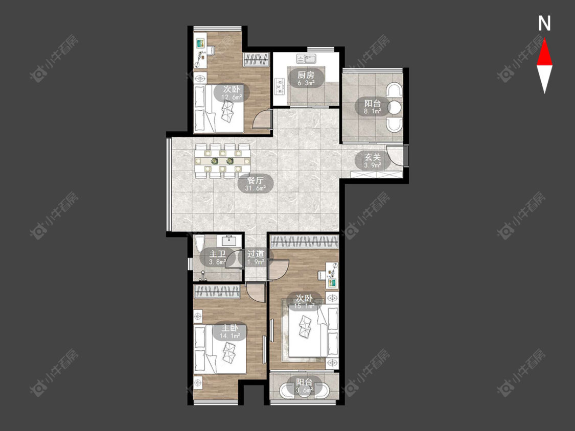 常州喜盈门花苑在售二手房源户型图_小牛看房