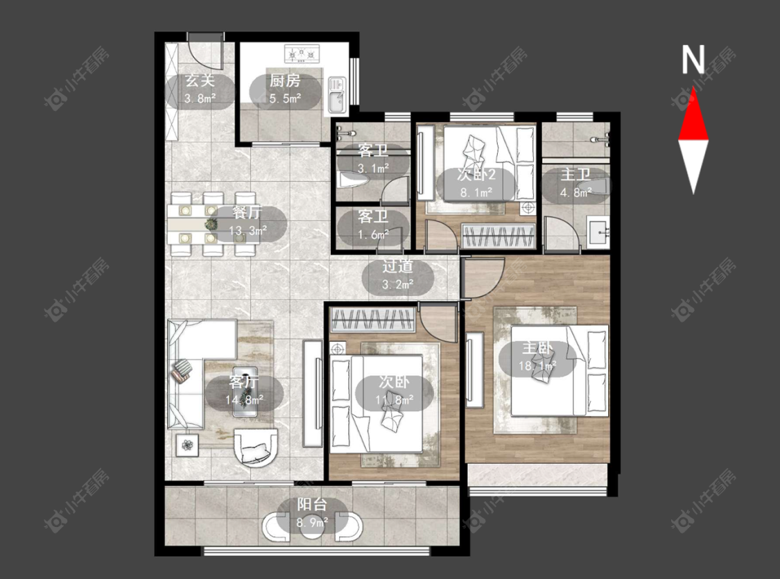 常州百馨西苑六期在售二手房源户型图_小牛看房