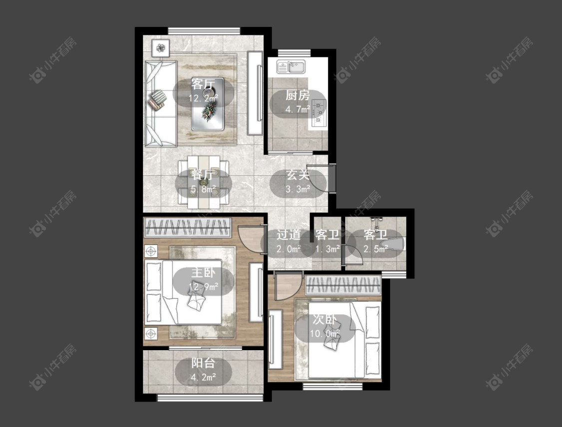 常州新景花苑二期在售二手房源户型图_小牛看房