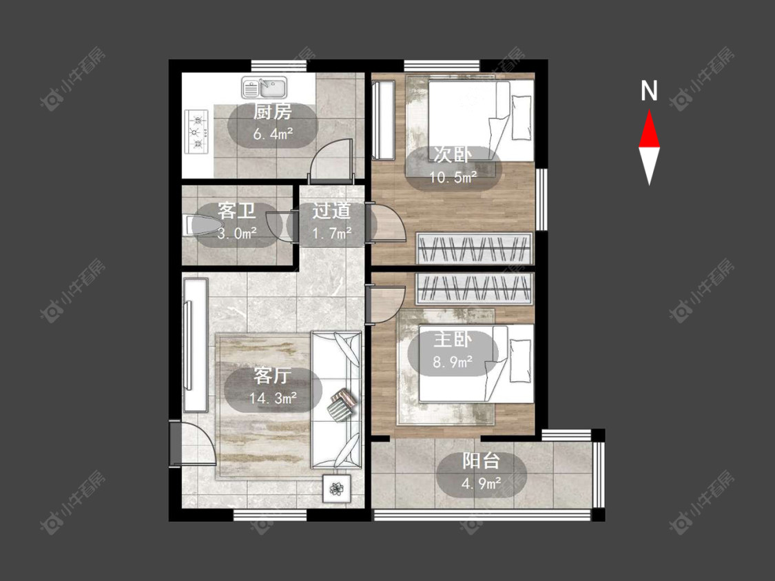 常州红梅新村在售二手房源户型图_小牛看房