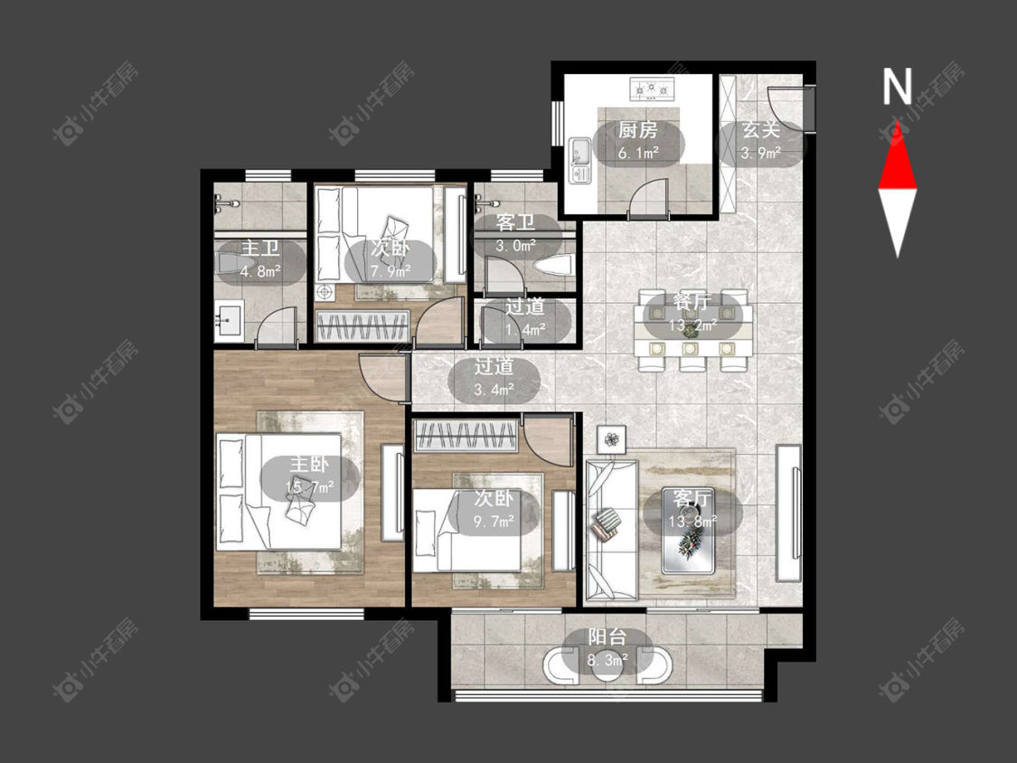 常州观湖名轩在售二手房源户型图_小牛看房