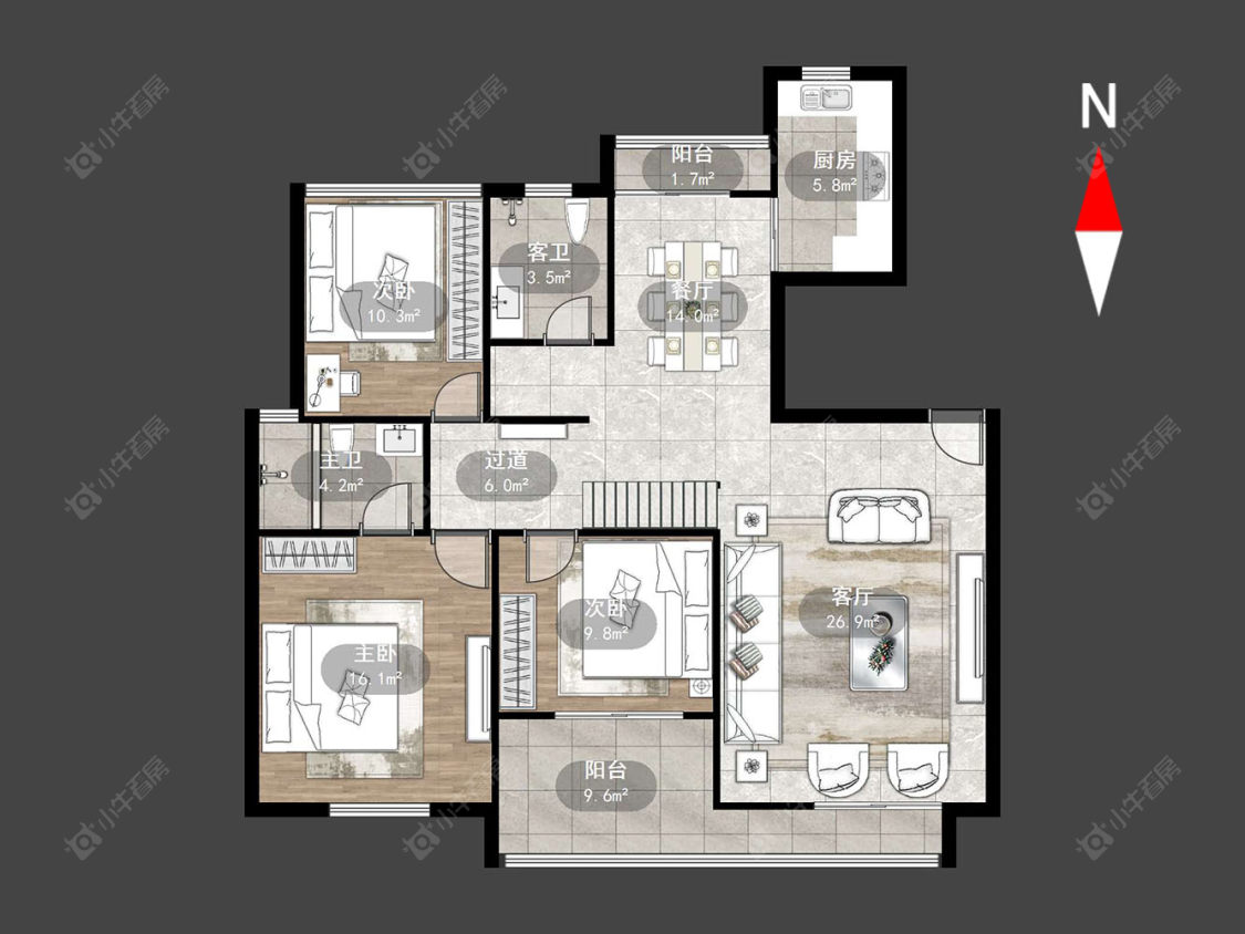 常州中天名园在售二手房源户型图_小牛看房