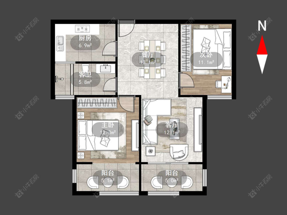 常州莱蒙城铂郡在售二手房源户型图_小牛看房