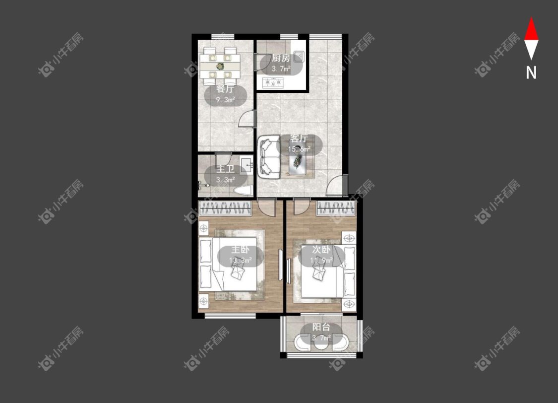 常州大园地2室2厅1卫出租_小牛看房