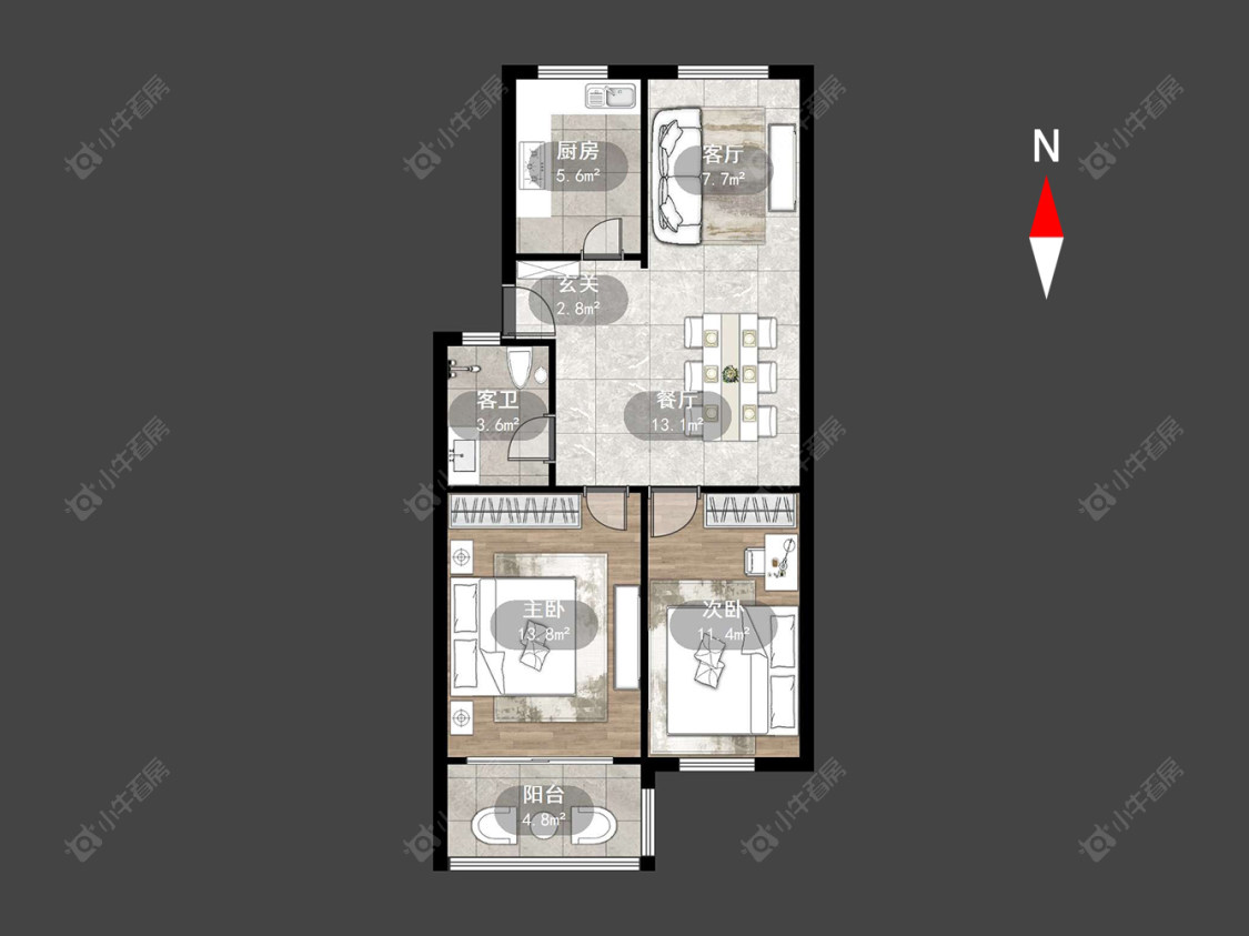 常州红菱南村在售二手房房源户型图_小牛看房