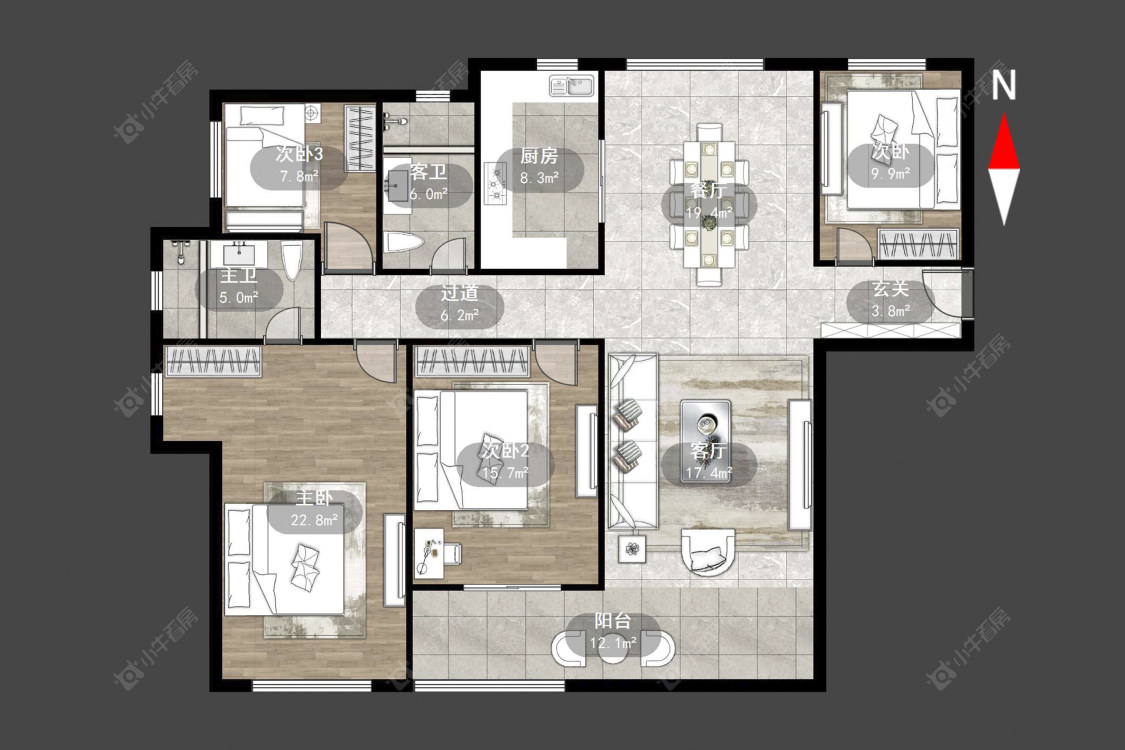 常州星河国际十一区在售二手房源户型图_小牛看房