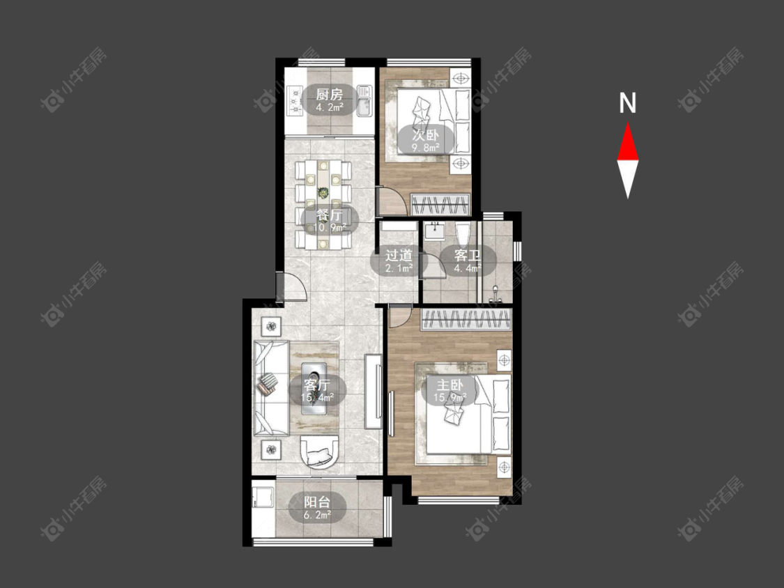 常州新魏花园在售二手房源户型图_小牛看房