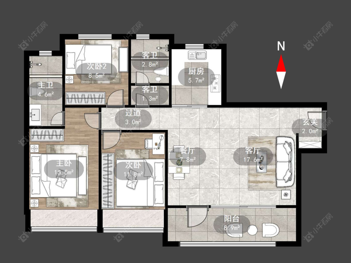 金科保利北郡花园房源户型图 常州金科保利北郡花园在售二手房源户型图_小牛看房