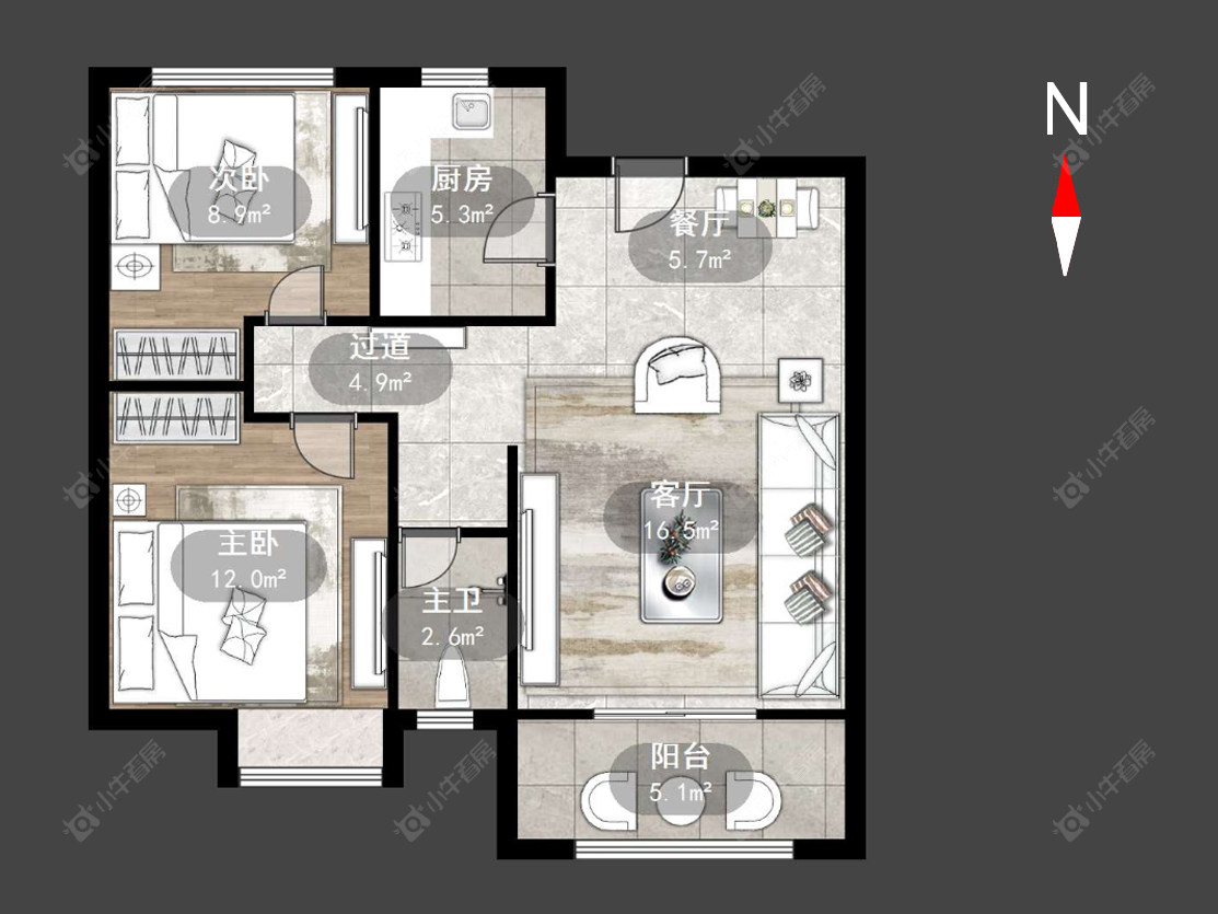 常州华润国际四期在售二手房源户型图_小牛看房