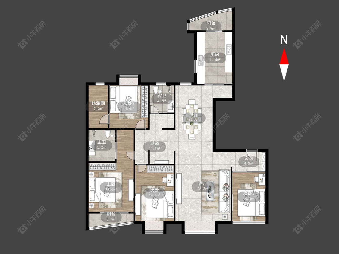常州新天地花苑在售二手房源户型图_小牛看房