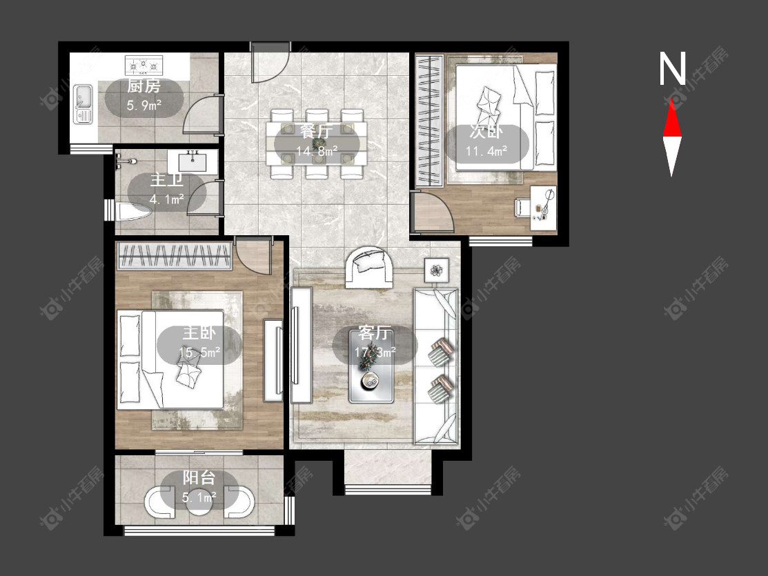 常州采菱公寓在售二手房源户型图_小牛看房