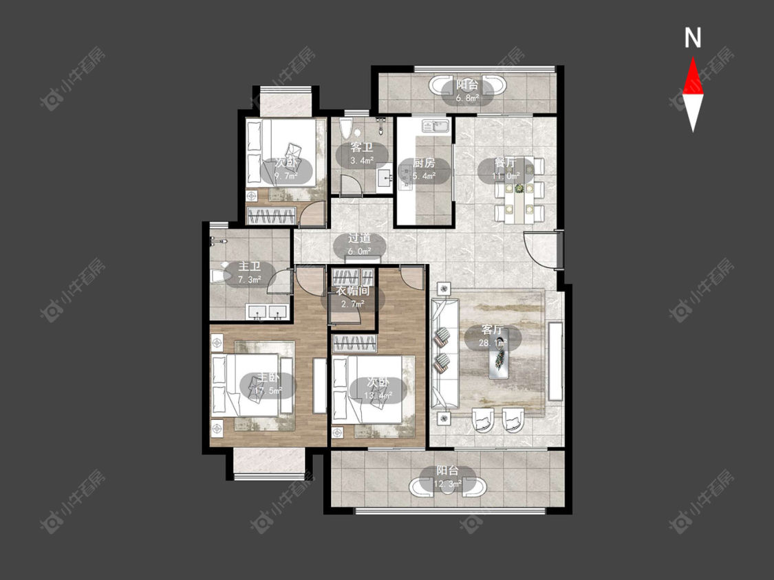 常州花语江南在售二手房源户型图_小牛看房