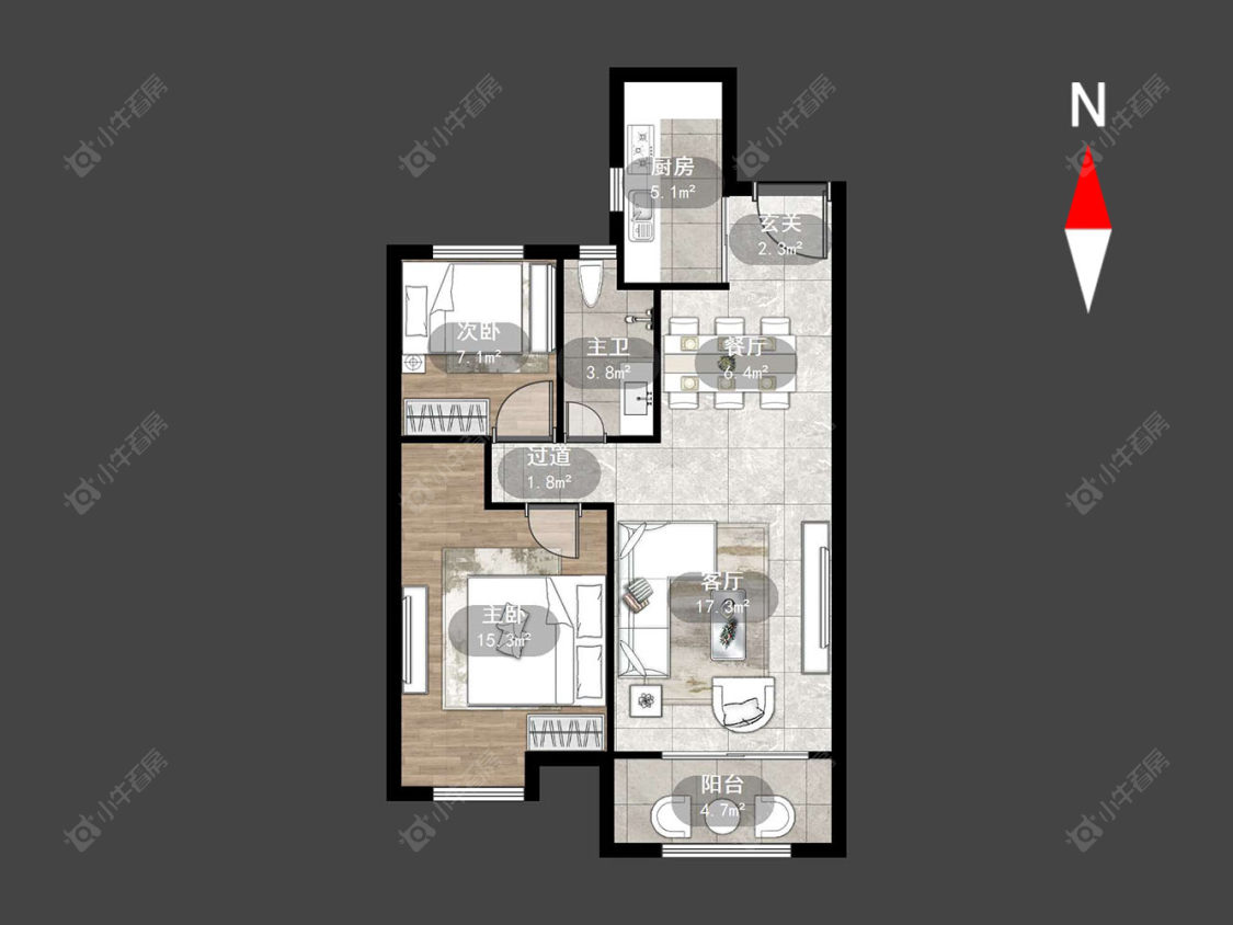 百兴华府二期房源户型图 常州百兴华府二期在售二手房源户型图_小牛看房