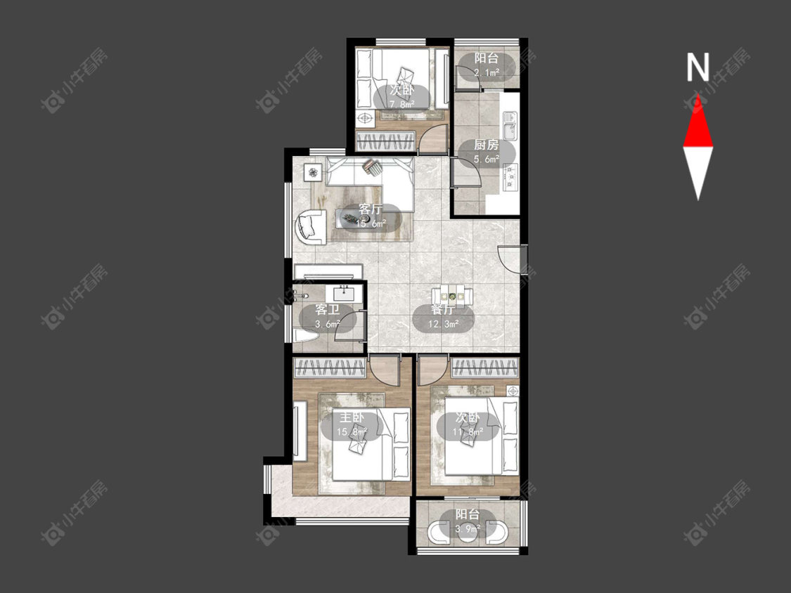 常州武房聚园在售二手房源户型图_小牛看房