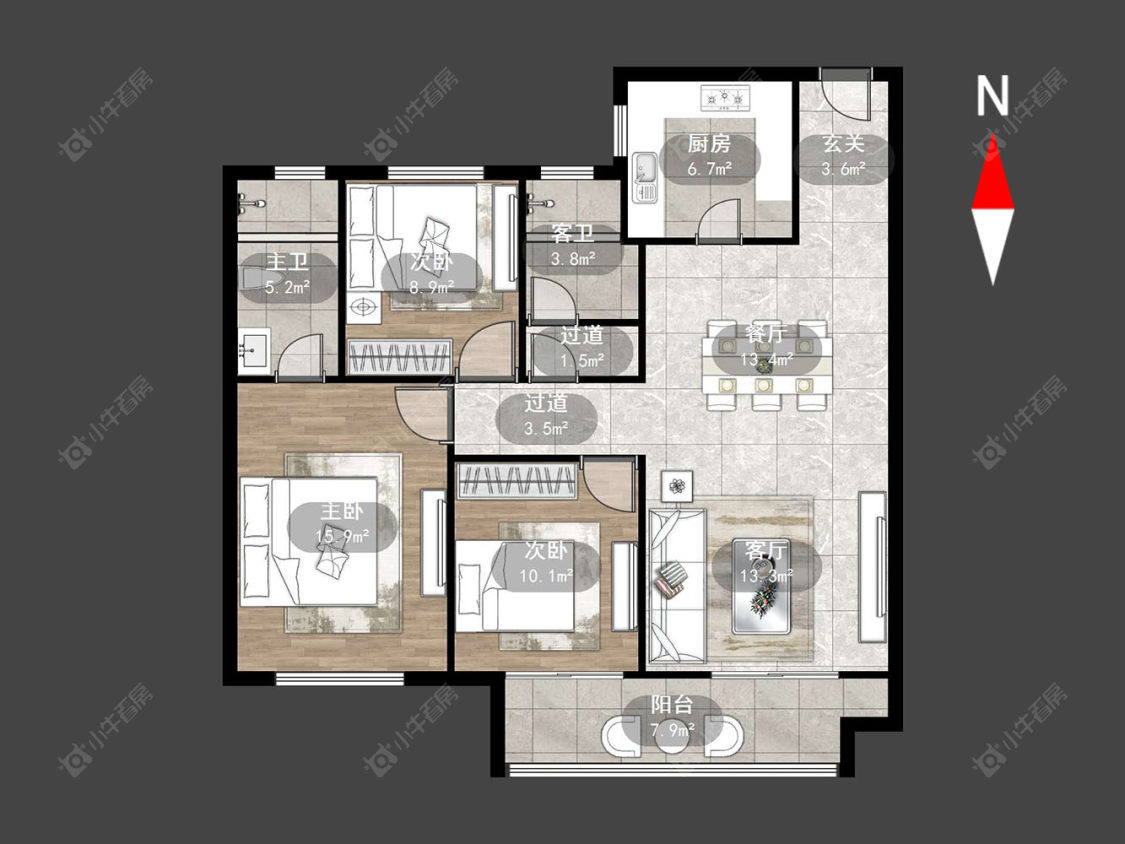 常州观湖名轩在售二手房源户型图_小牛看房