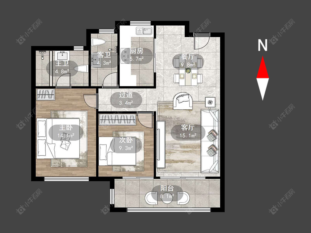 常州路劲金东方玖园在售二手房源户型图_小牛看房