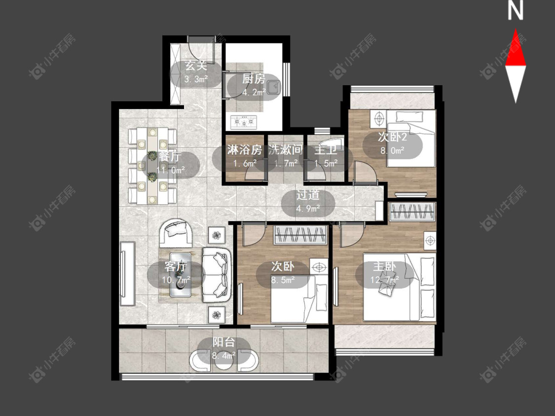 常州美的世茂云筑在售二手房源户型图_小牛看房