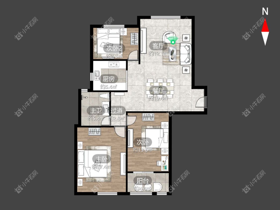 常州水晶城在租房源户型图_小牛看房