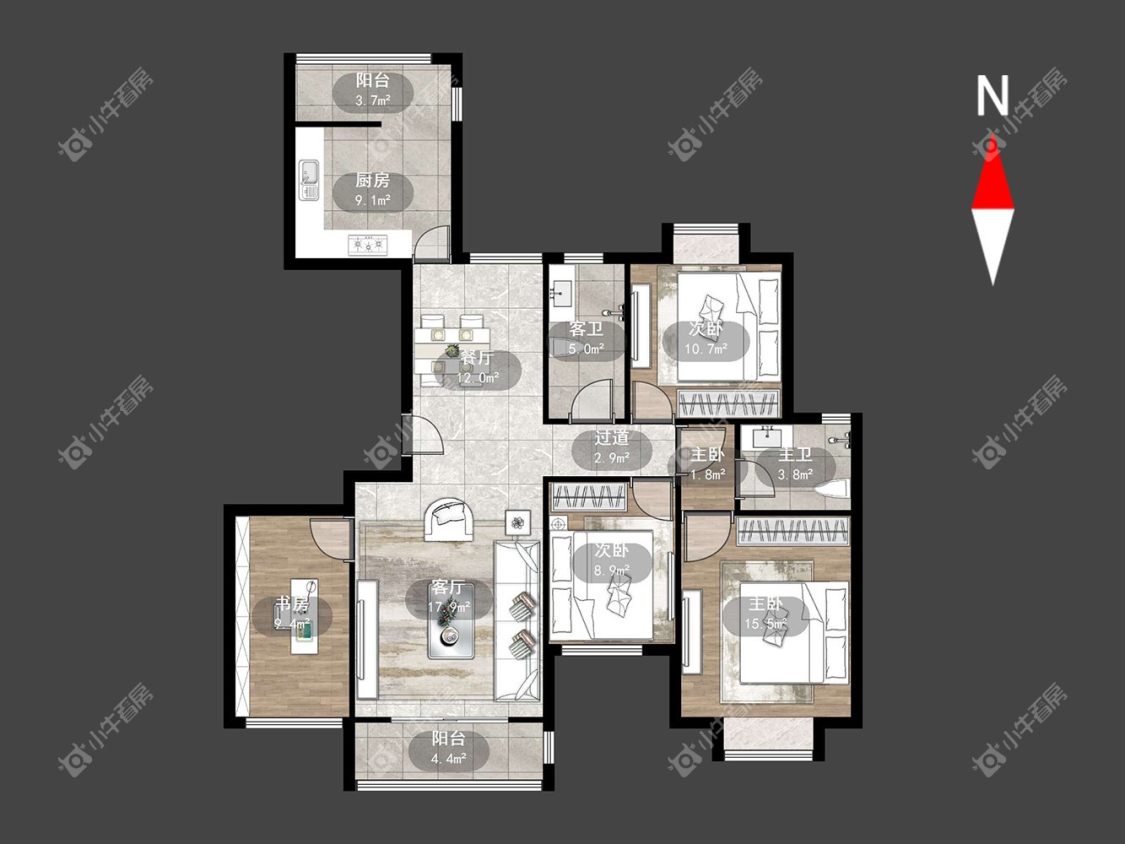 常州御水华庭一期在租房源户型图_小牛看房
