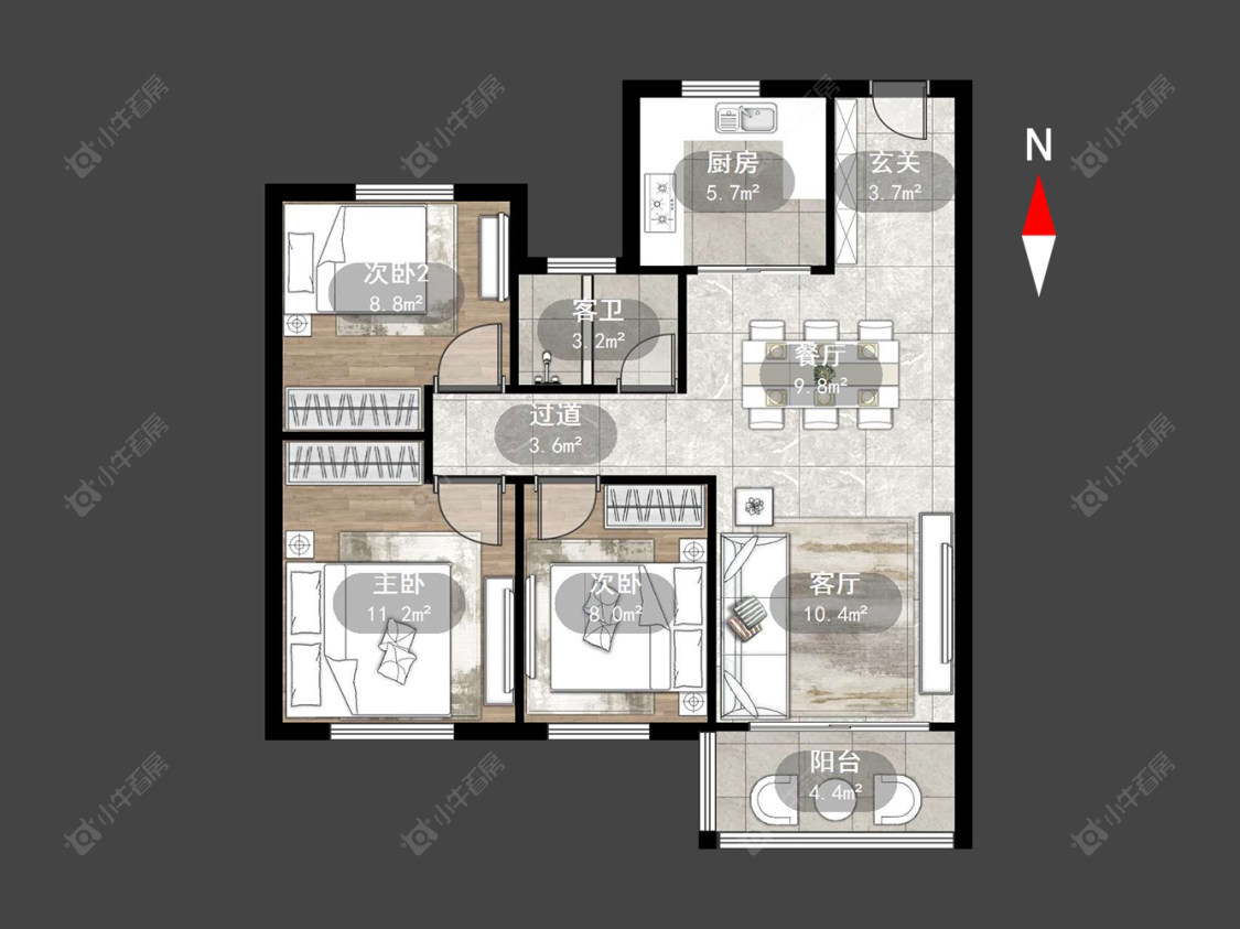 常州梅亭佳园在售二手房源户型图_小牛看房