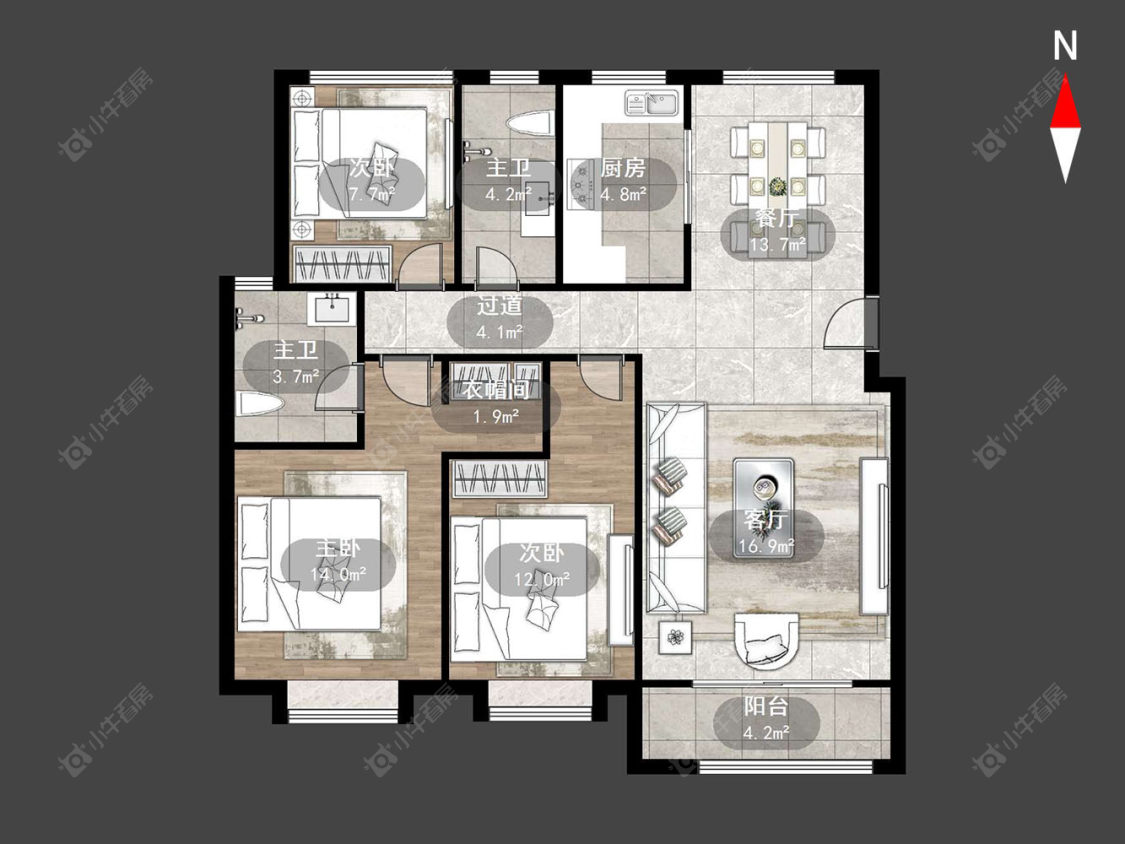 常州龙城金茂府西区在售二手房源户型图_小牛看房