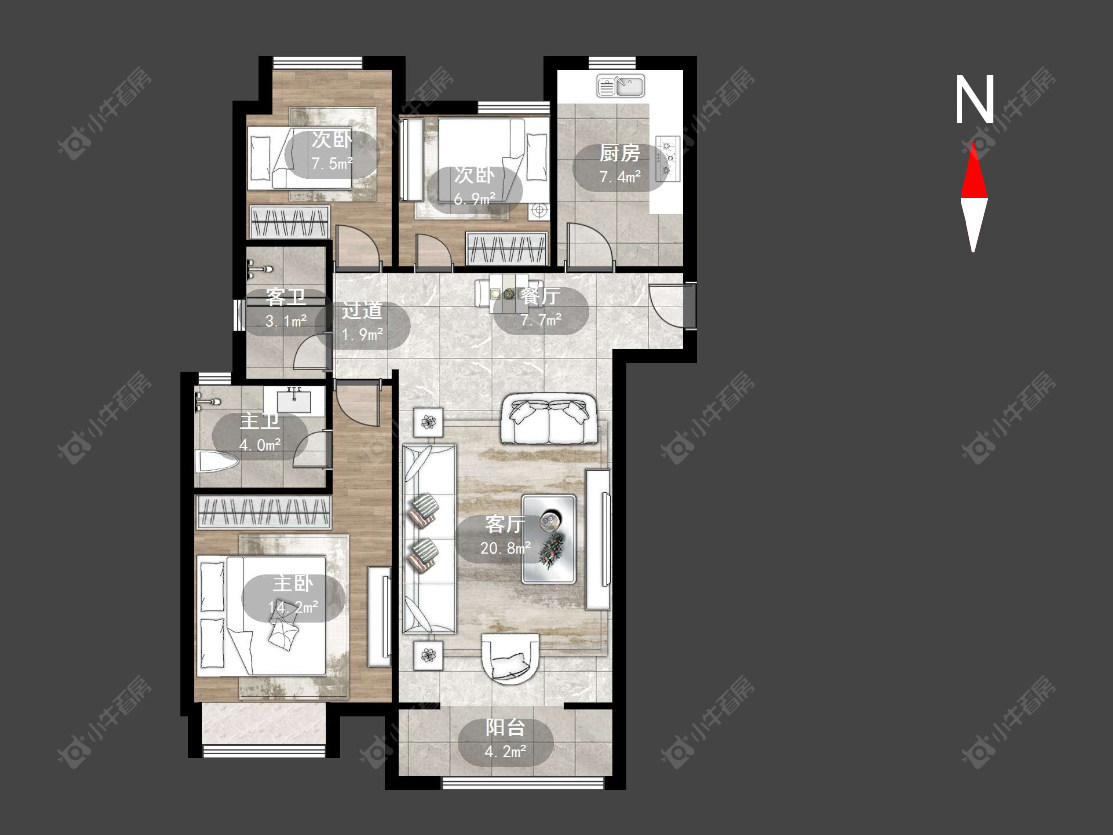 常州中海凤凰熙岸在售二手房源户型图_小牛看房