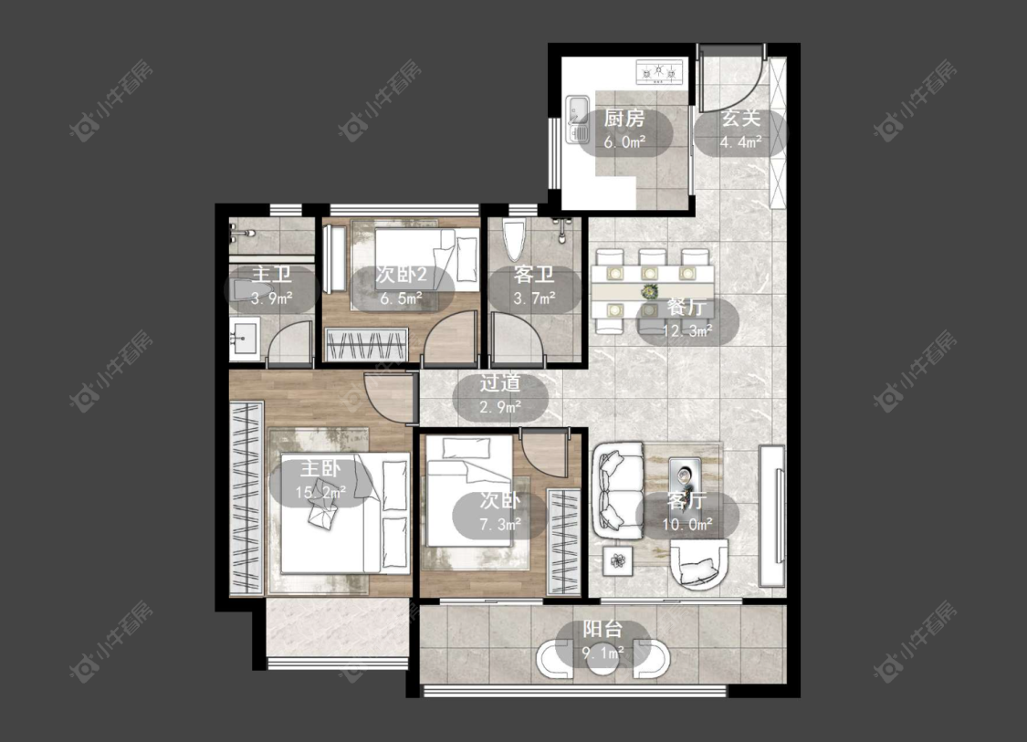 常州碧桂园翡丽都会在售二手房源户型图_小牛看房