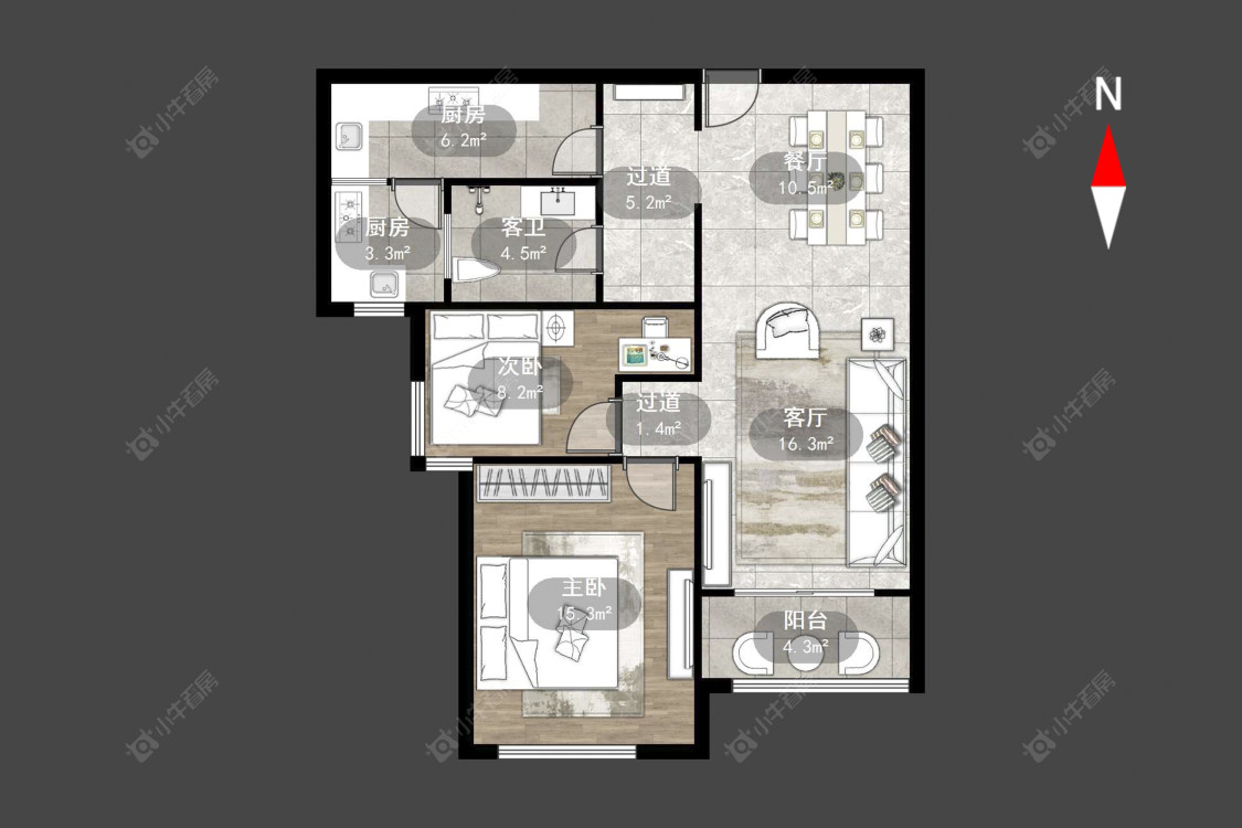 常州星河国际二区在售二手房源户型图_小牛看房