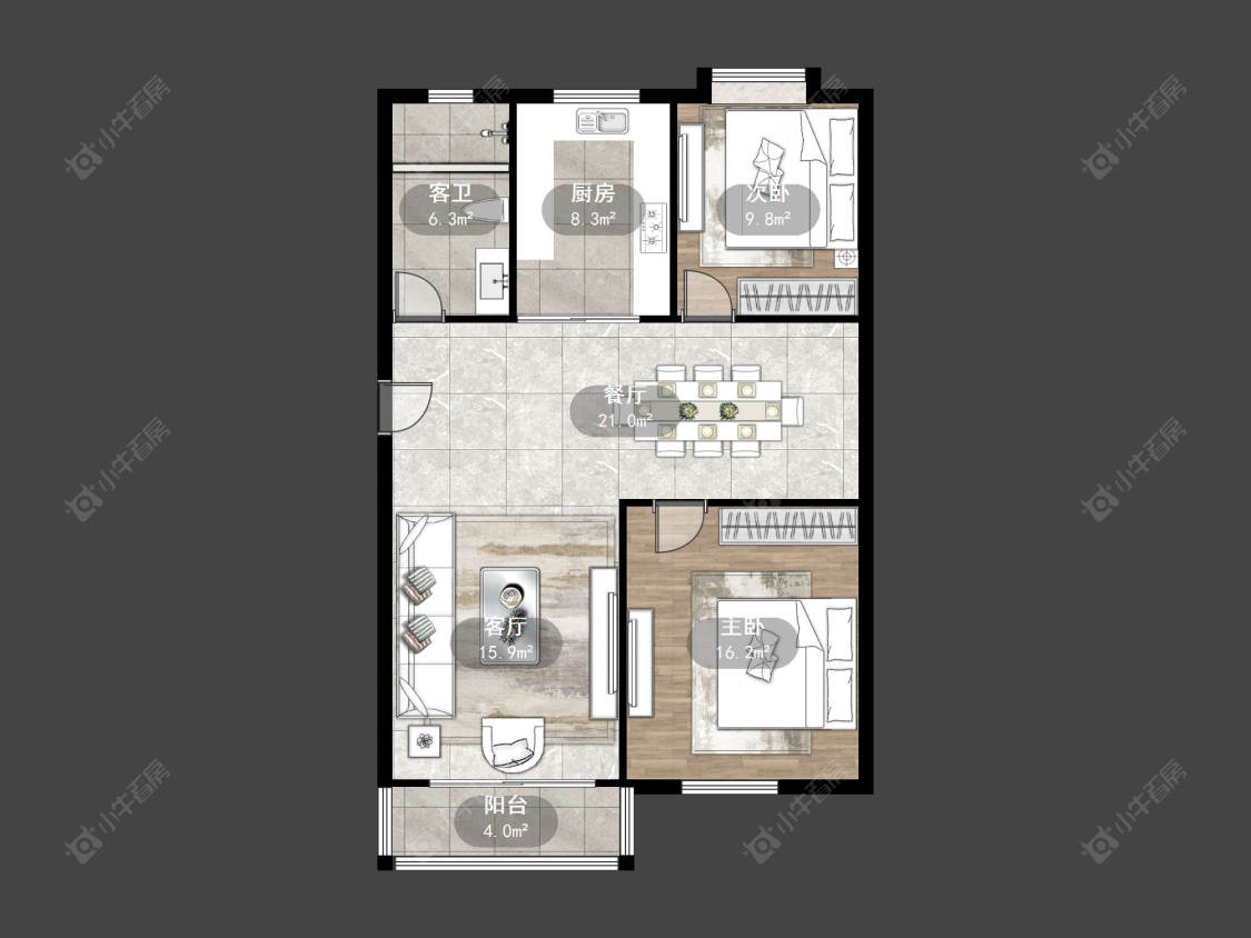 丹阳府前星座在售二手房源户型图_小牛看房