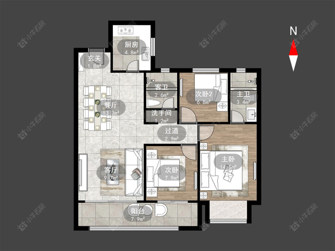 常州碧桂园金科光明府在售二手房源户型图_小牛看房