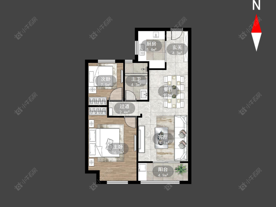 常州海华花园在售二手房源户型图_小牛看房