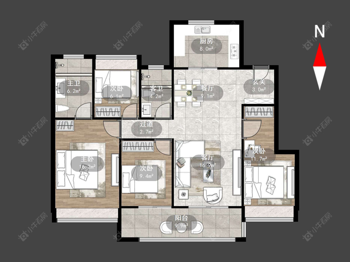 常州新城华宇悦隽公馆在售二手房源户型图_小牛看房
