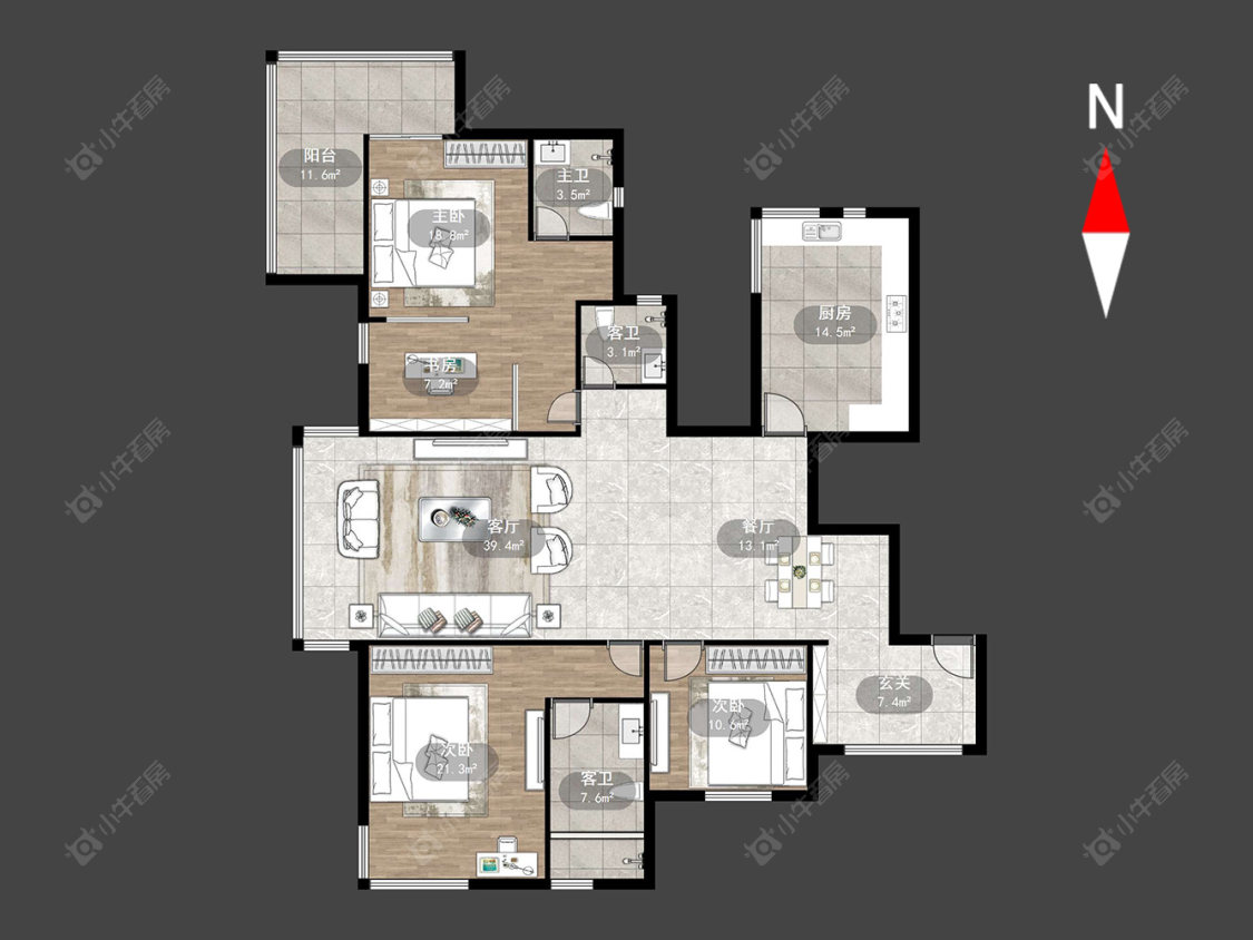 常州御城在售二手房源户型图_小牛看房